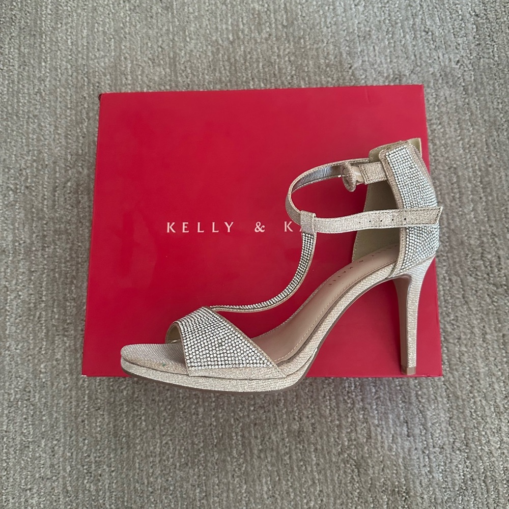 Kelly & Katie Glittering Silver Heels